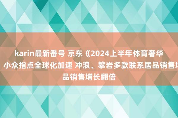 karin最新番号 京东《2024上半年体育奢华请问》：小众指点全球化加速 冲浪、攀岩多款联系居品销售增长翻倍