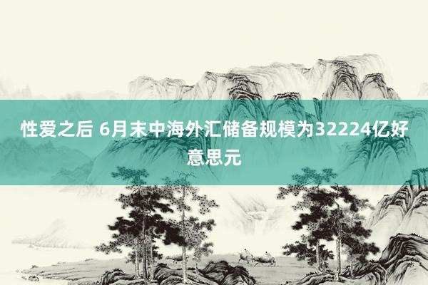 性爱之后 6月末中海外汇储备规模为32224亿好意思元