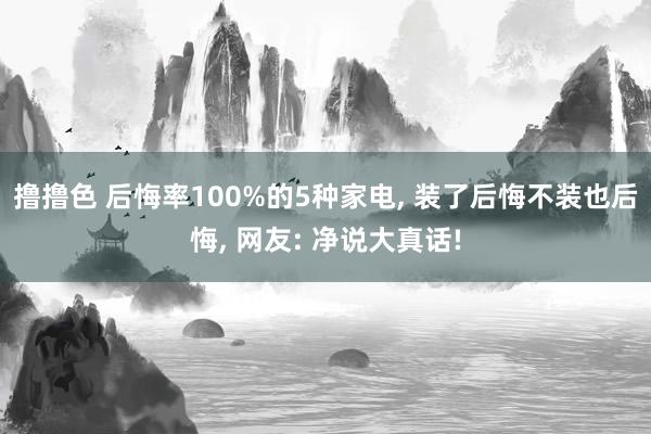 撸撸色 后悔率100%的5种家电， 装了后悔不装也后悔， 网友: 净说大真话!