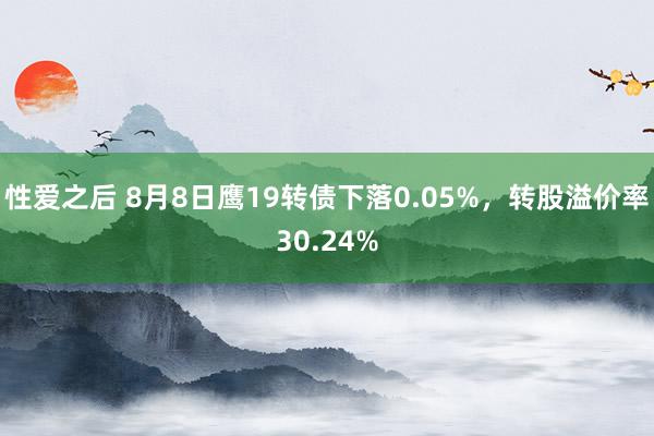 性爱之后 8月8日鹰19转债下落0.05%，转股溢价率30.24%