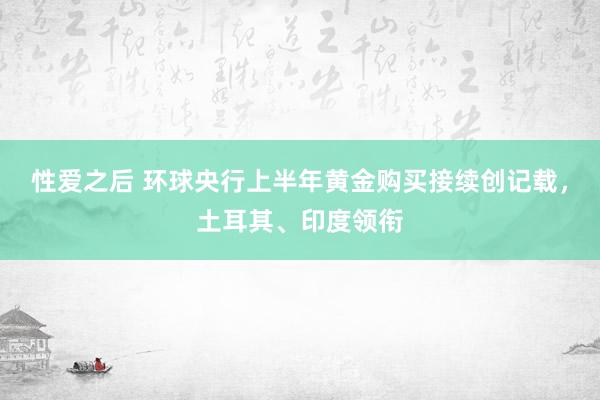 性爱之后 环球央行上半年黄金购买接续创记载，土耳其、印度领衔