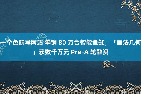 一个色航导网站 年销 80 万台智能鱼缸，「画法几何」获数千万元 Pre-A 轮融资