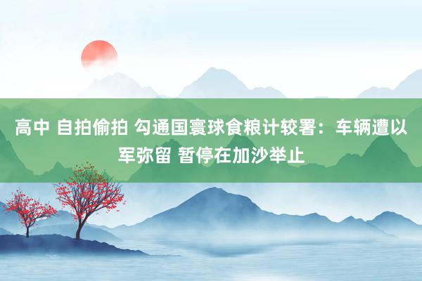 高中 自拍偷拍 勾通国寰球食粮计较署：车辆遭以军弥留 暂停在加沙举止