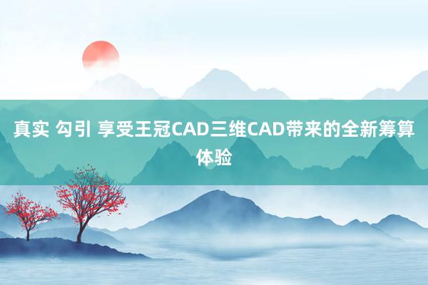 真实 勾引 享受王冠CAD三维CAD带来的全新筹算体验